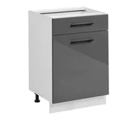 Szafki kuchenne - Szafka do kuchni z szufladą, Frida, 60x45x81 cm, biały, grafit, połysk - miniaturka - grafika 1