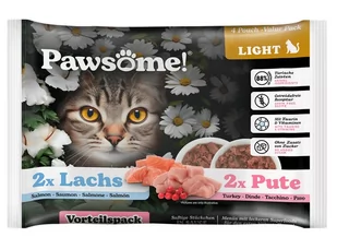 Pawsome Adult Light Lachs/Pute - łosoś/indyk saszetki 4x85g - Mokra karma dla kotów - miniaturka - grafika 1
