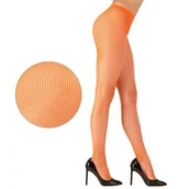 Dodatki do strojów karnawałowych - RAJSTOPY KABARETKI NEONOWE POMARAŃCZOWE-M - miniaturka - grafika 1