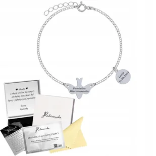 Bransoletka Srebrna Gołębica Duch Święty Łańcuszek 925 GRAWER GRATIS - Bransoletki - miniaturka - grafika 1