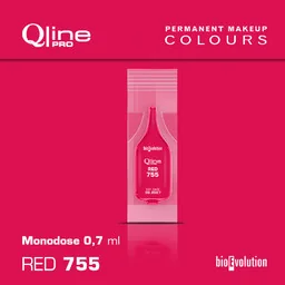 Jednorazowy pigment do makijażu permanentnego ust Bioevolution Red 755 Qline Pro 0,7ml monodose - Pozostałe akcesoria kosmetyczne - miniaturka - grafika 1