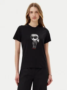 KARL LAGERFELD T-Shirt A1W17126 Czarny Regular Fit - Koszulki i topy damskie - miniaturka - grafika 1