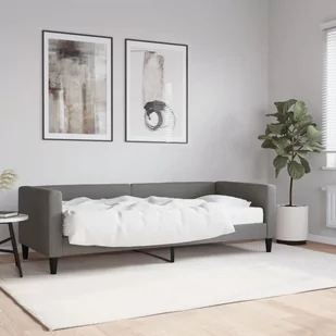 vidaXL Sofa z materacem do spania, ciemnoszara, 80x200 cm, tkanina - Sofy i kanapy - miniaturka - grafika 1
