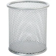 Akcesoria na biurko - Kubek na długopisy NATUNA siatka srebrny okrągły 100x90mm (wys.xśr.) - miniaturka - grafika 1