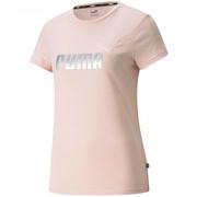 Koszulki i topy damskie - Koszulka damska Puma ESS+ Metallic Logo Tee różowa 586890 36 - miniaturka - grafika 1