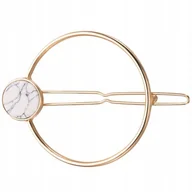 Ozdoby do włosów - Złota Klamra Spinka Do Włosów KOŁO Marmur - miniaturka - grafika 1