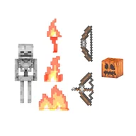 Figurki dla dzieci - Mattel Minecraft Diamentowy Poziom Szkielet Figurka kolekcjonerska w pikselowym stylu z 6 akcesoriami, HTM06 - miniaturka - grafika 1