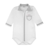 Body dla niemowląt - Body niemowlęce Don biały z szarym 56 - miniaturka - grafika 1