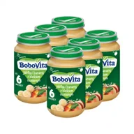 Desery dla dzieci - BoboVita Deserek Jabłka i banany z kleikiem owsianym po 6 miesiącu Zestaw 6 x 190 g - miniaturka - grafika 1