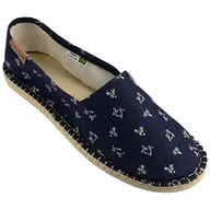 Espadryle damskie - Havaianas Sandały unisex Origine IV z nadrukiem espadryle na koturnie, granatowy, 11 UK Narrow - miniaturka - grafika 1