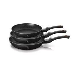 Berlinger Haus Patelnia Zestaw 3 patelni Black Rose Collection BH/6158F BH/6158F - Zestawy garnków i patelni - miniaturka - grafika 1