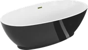 Wanny - Mexen Bilbao wanna wolnostojąca 180 x 90 cm, biała/czarna, przelew złoty - 51311809075-50 - miniaturka - grafika 1