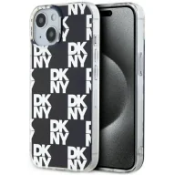 Etui i futerały do telefonów - Etui DKNY IML Checkered Mono Pattern na iPhone 15 / 14 / 13 - czarne - miniaturka - grafika 1