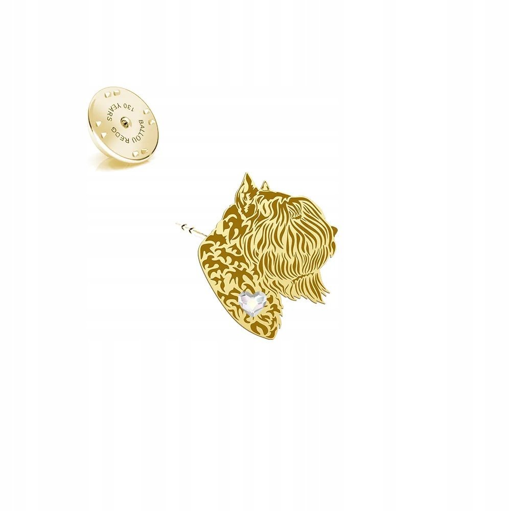 Wpinka Złota Bouvier des Flandres 925 Prezent Biżuteria DEDYKACJA GRATIS