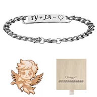 Bransolety męskie - Bransoletka męska z GRAWEREM stalowa pancerka - miniaturka - grafika 1