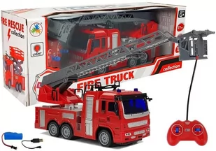 LEANToys Straż Pożarna z Ruchomą Drabiną Zdalnie Sterowana 27Mhz 1:30 9085 - Modele zdalnie sterowane - miniaturka - grafika 1