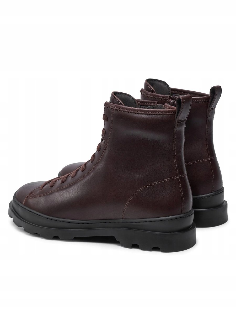 CAMPER MĘSKIE CIEMNOBRĄZOWE SKÓRZANE TRZEWIKI Z CZARNĄ PODESZWĄ 43 6AA