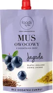 Syropy i koncentraty owocowe - Foods by Ann Mus Jagoda z Płatkami Jaglanymi i Siemieniem Lnianym bez dodatku cukru 100g - Foods By Ann - miniaturka - grafika 1