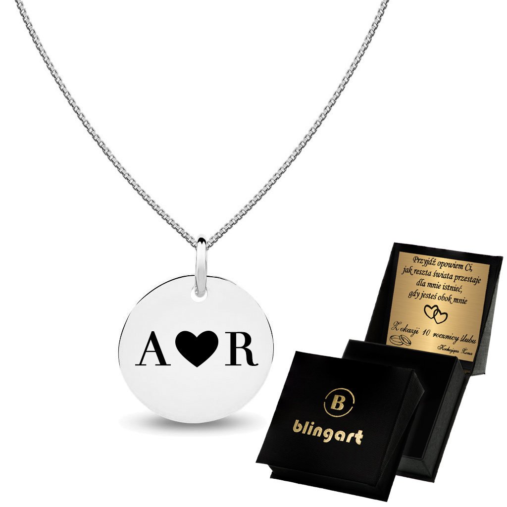 Srebrny naszyjnik z GRAWEREM blaszka kostka SREBRO