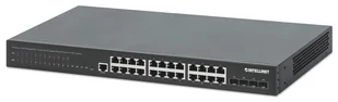 Intellinet 561846 łącza sieciowe Zarządzany L2+ Gigabit Ethernet (10/100/1000) Obsługa PoE 1U Czarny - Switche - miniaturka - grafika 1