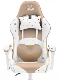 Fotel Gamingowy Hell's Chair Rainbow Beżowy - Fotele gamingowe - miniaturka - grafika 1