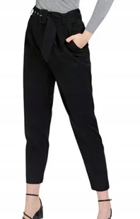 GUESS CZARNE PROSTE SPODNIE DAMSKIE Z WYSOKIM STANEM S GXA - Spodnie damskie - miniaturka - grafika 1