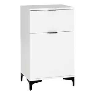 Komoda 500 1D1S Len 01 Biały Mat Lena Biała Meblomax Biały - Komody - miniaturka - grafika 1