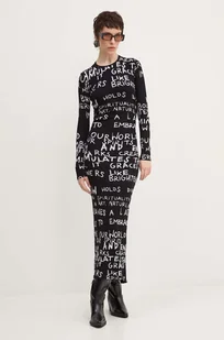 Desigual sukienka HESIAN kolor czarny midi dopasowana 24WWVK45 - Sukienki - miniaturka - grafika 1