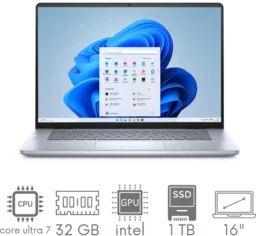 Dell Inspiron 16 Plus 7640 Ultra 7 155H 32GB 1TB SSD 16,0" FHD+ 1920x1200 Touch Kam WiFi BT Win11 GW12MC - Elektronika OUTLET - miniaturka - grafika 1