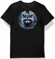 Koszulki męskie - Koszulka męska czarna z motywem maskowanego szopa w leśnym cieniu XXL - miniaturka - grafika 1