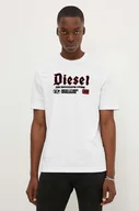 Koszulki męskie - Diesel t-shirt bawełniany T-ADJUST-K1 męski kolor biały z aplikacją A14789.0GRAI - miniaturka - grafika 1