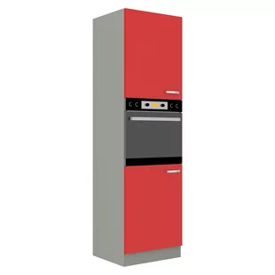 Szafka Dolna Wysoka Słupek Pod Zabudowę Piekarnika 60 DP-210 2F Rose Stolarz Lempert Czerwony, Szary Platynowy - Szafki kuchenne - miniaturka - grafika 1