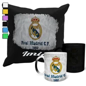 Gadżety dla niej i dla niego - ZESTAW KUBEK MAGICZNY ZMIENIAJĄCY KOLOR + POSZEWKA REAL MADRYT PIŁKA+ IMIĘ - miniaturka - grafika 1