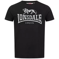 Koszulki męskie - Lonsdale Męski T-shirt Kingswood, czarny/szary, S - miniaturka - grafika 1