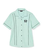 Bluzki damskie - Queen Kerosin Damska bluzka retro z krótkim rękawem Racing Queen, turkusowy, XS - miniaturka - grafika 1