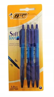 Soft Feel Długopis Automatyczny 4 Szt Niebieski Bic - Długopisy Soft Feel Długopis Automatyczny 4 Szt Niebieski Bic - Długopisy - miniaturka - grafika 1
