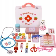 Domki dla lalek - ZESTAW LEKARZA DLA DZIECI DREWNIANY ZESTAW W WALIZCE MAŁY DOKTOR WALIZKA - miniaturka - grafika 1