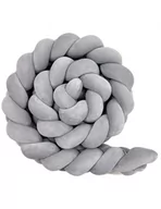 Ochraniacze do łóżeczka - Lulumi Warkocz ochraniacz do łóżeczka 200cm jasnoszary - miniaturka - grafika 1