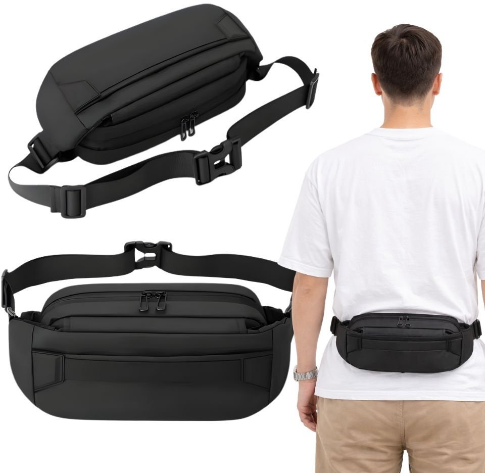 xxxxxxxxxxxxxxxx Verk Group Verk Nerka męska saszetka biodrowa na pas torba sportowa regulowana czarna