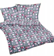 Pościel - pościel bawełna lux 180x200 + 2 poszewka B 230-1 serca zawieszki czerwone - miniaturka - grafika 1