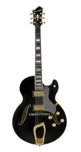 Hagstrom HJ500-BLK Jazz HJ-500 czarny - Gitary elektryczne - miniaturka - grafika 1