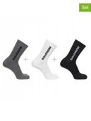 Skarpetki męskie - SALOMON Skarpety funkcyjne (3 pary) "Everyday Crew" w kolorze czarnym - miniaturka - grafika 1