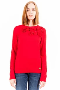 CZERWONY SWETER LOVE MOSCHINO DAMSKI - Love Moschino - Koszulki i topy damskie - miniaturka - grafika 1