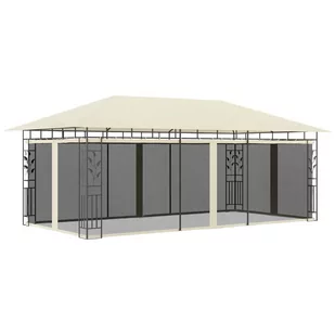 vidaXL Altana ogrodowa z moskitierą, 6x3x2,73 m, kremowa 47971 - Altany ogrodowe - miniaturka - grafika 1