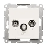 Gniazdka elektryczne - Kontakt Simon Gniazdo antenowe R-TV-SAT końcowe/zakończeniowe Simon 55 - biały mat - miniaturka - grafika 1