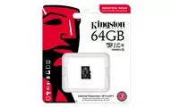 Karty pamięci - Kingston Industrial MicroSDXC 64GB UHS-I/U3 A1 V30 SDCIT2/64GBSP SDCIT2/64GBSP - miniaturka - grafika 1