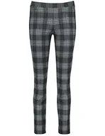 Spodnie damskie - GERRY WEBER Edition Damskie spodnie slim fit, czarne/szare kratki, 48 - miniaturka - grafika 1