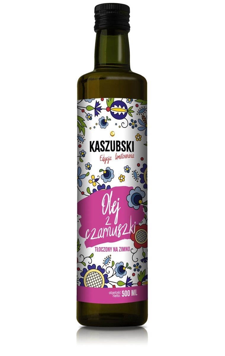 Oleje kaszubskie, olej z czarnuszki tłoczony na zimno 500ml