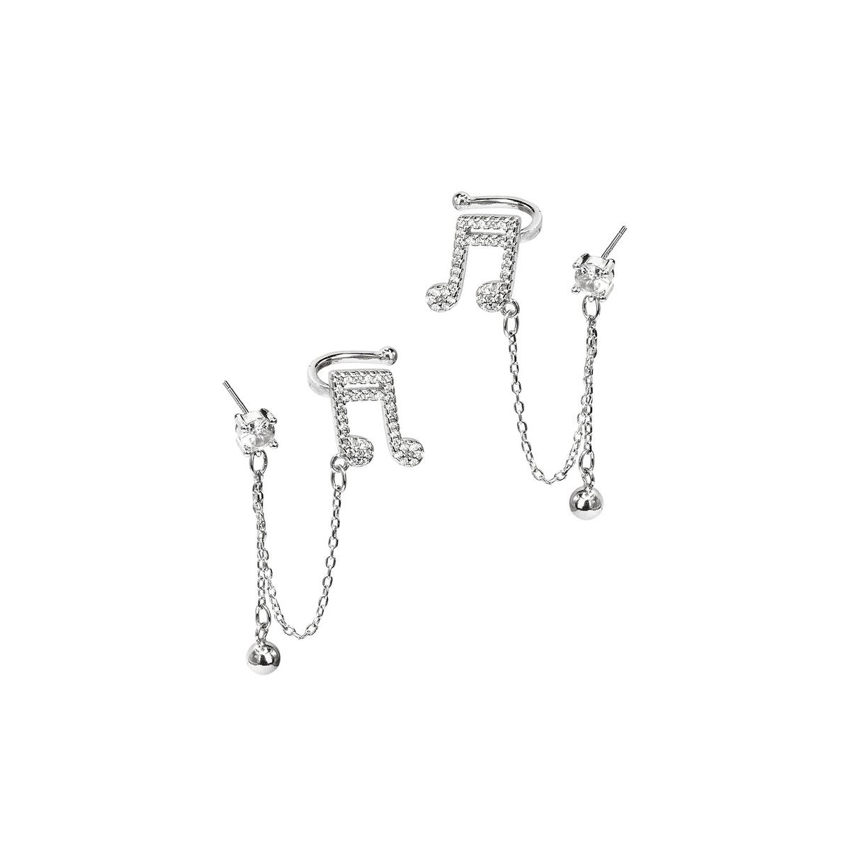 Srebrne kolczyki 925 Cyrkoniowa Nuta