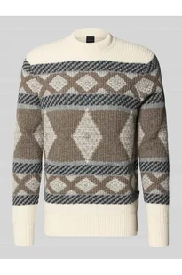 Sweter z dzianiny z prążkowanymi wykończeniami - Bugatti - Swetry męskie - miniaturka - grafika 1